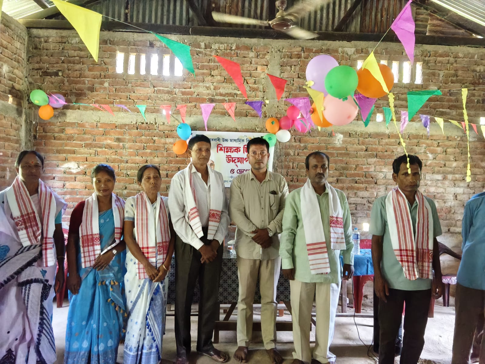 Felicitation of Rural School Teachers with Traditional Assamese Gamochas & Awards - MLI Project Assam - CEDRA Community Work Gujarat